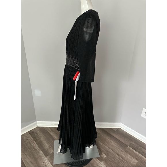 MAC DUGGAL SHIMMERING 3/4 SLEEVE A-LINE MIDI DRESS - Picture 7 of 10